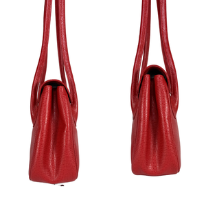 Dior CD Logo Red Leather Vintage Shoulder Bag