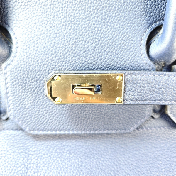 Load image into Gallery viewer, HERMES Blue Haut à Courroies Bag Togo Leather B Stamp 2023
