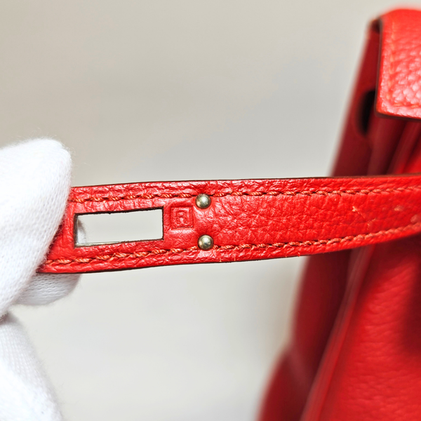 将图片加载到图库查看器，HERMES Kelly 25 Retourne Rouge Pivoine in Togo Leather Square R Stamp 2014
