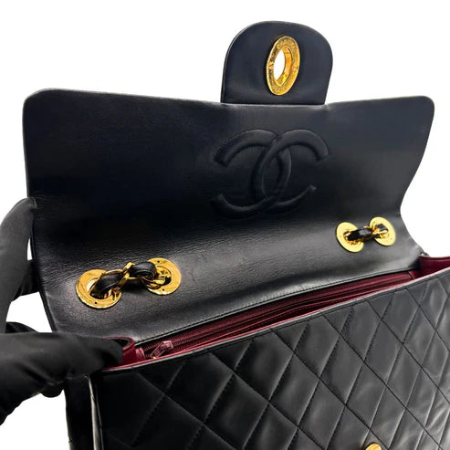 Load image into Gallery viewer, CHANEL Vintage Black Lambskin Maxi Classic Flap Bag
