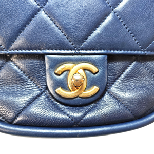 CHANEL Navy Quilted Chain Bag