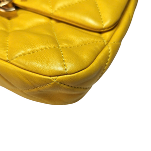 CHANEL Yellow Mini Matelassé Flap Bag