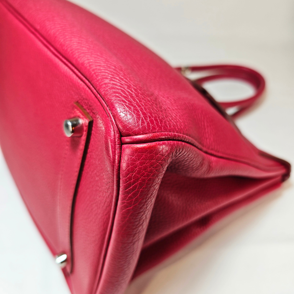 Load image into Gallery viewer, HERMES Birkin 35 Taurillon Leather Rouge Casaque Square O Stamp 2011
