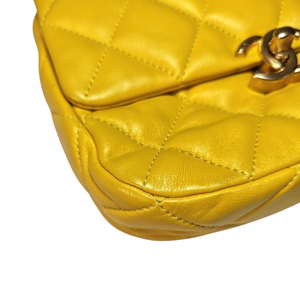 CHANEL Yellow Mini Matelassé Flap Bag