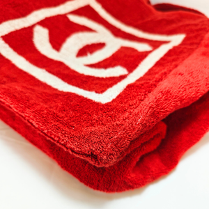 CHANEL Terry Beach Tote bag Red in Cotton CC Logo
