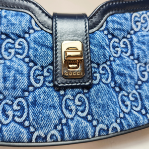 GUCCI GG Moon Side Denim Shoulder Bag