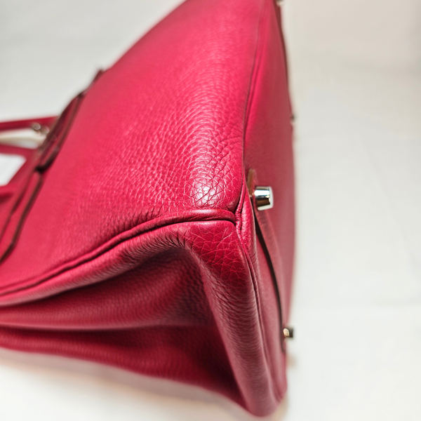 Load image into Gallery viewer, HERMES Birkin 35 Taurillon Leather Rouge Casaque Square O Stamp 2011
