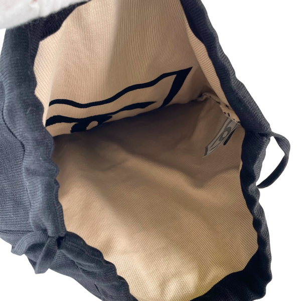 将图片加载到图库查看器，CHANEL 2003 Sport Line Cotton Drawstring Backpack Black Beige CC Logo
