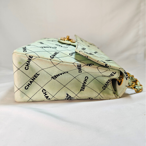 CHANEL Mint Green JUMBO LOGO Flap Bag
