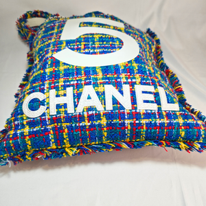 CHANEL  No. 5 Shopping Tote Tweed Large Blue