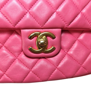 CHANEL Mini Matelasse Pink Heart Chain Flap Bag