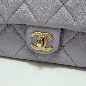 CHANEL Caviar Quilted Funky Match Mini Flap Light Purple
