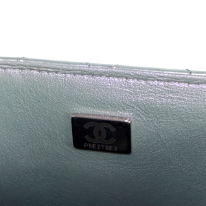 CHANEL Metallic Silver Calfskin Square Classic Flap Bag