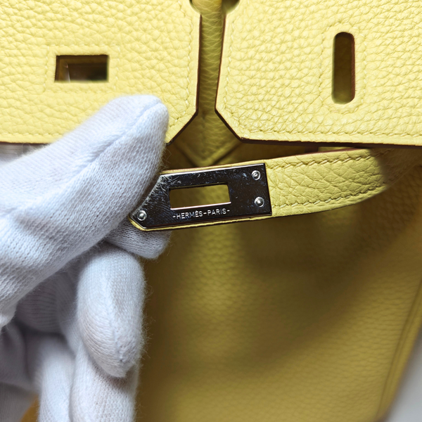 Load image into Gallery viewer, HERMES Birkin25 Jaune Poussin Togo Silver Y Stamp 2020
