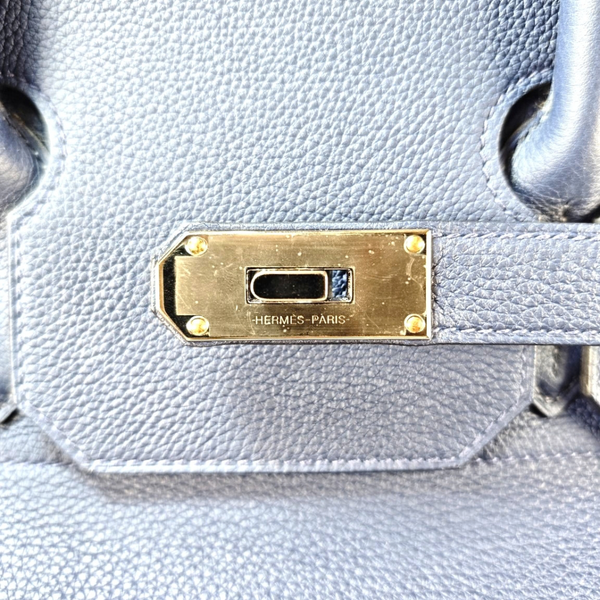 Load image into Gallery viewer, HERMES Blue Haut à Courroies Bag Togo Leather B Stamp 2023
