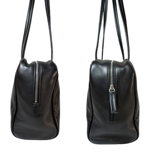 The Row Astra Leather Shoulder Bag Black