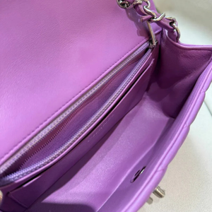 CHANEL Vintage Purple Lambskin Classic Flap Bag