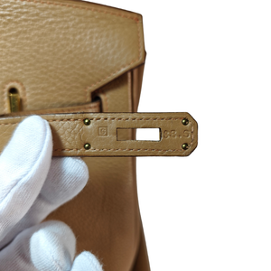 HERMES Birkin 35 Togo Leather Beige Square G Stamp 2003