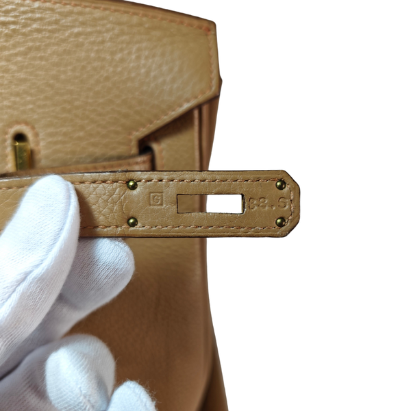 Load image into Gallery viewer, HERMES Birkin 35 Togo Leather Beige Square G Stamp 2003
