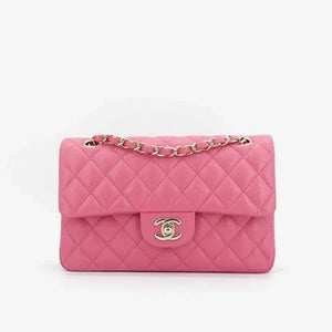 CHANEL Pink Caviar 23cm Double Flap Bag