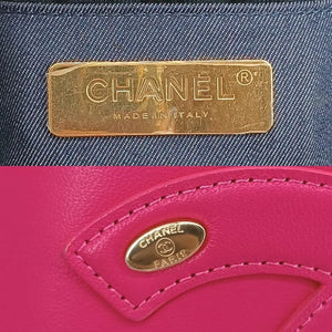 CHANEL Pink Lambskin Vanity Case Bag