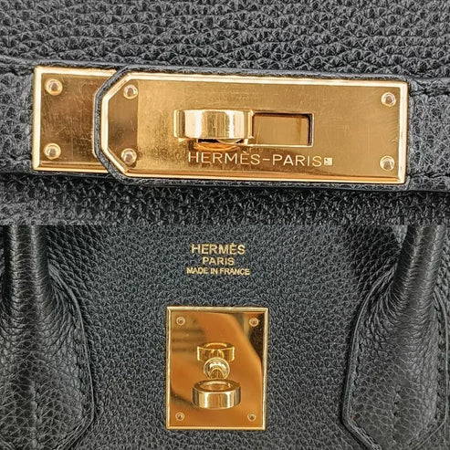 将图片加载到图库查看器，HERMES Birkin 30 Black Taurillon Clemence Leather Handbag
