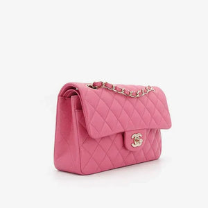 CHANEL Pink Caviar 23cm Double Flap Bag