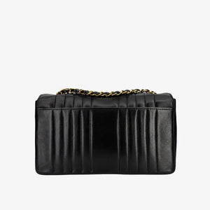 CHANEL Vintage Black Lambskin Vertical Flap Bag