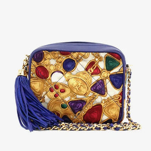 CHANEL Vinatge Blue Satin Mini Bag