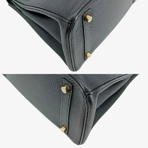 将图片加载到图库查看器，HERMES Birkin 30 Black Taurillon Clemence Leather Handbag
