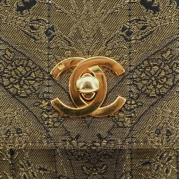 将图片加载到图库查看器，CHANEL Vintage Gold Nishijin Woven Flap Bag
