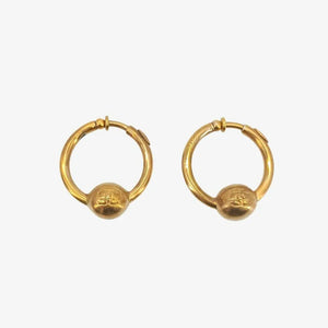 Chanel Vintage CC Logo Hoop Plated Earrings