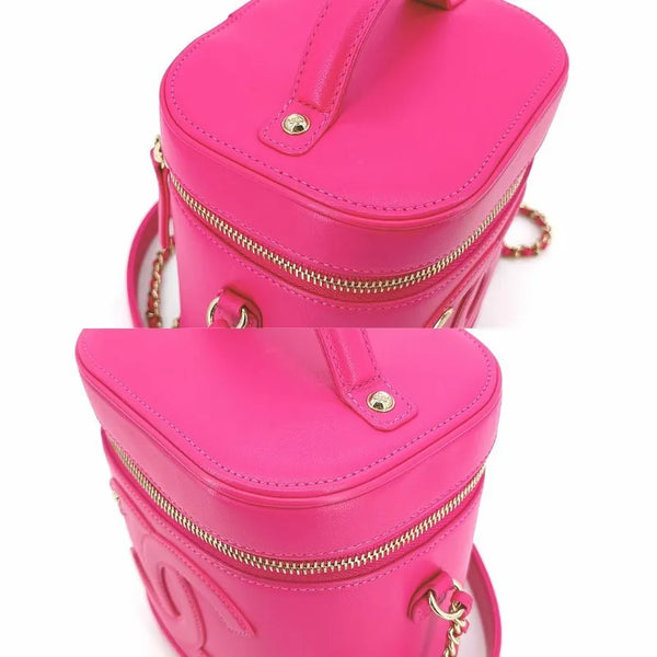 将图片加载到图库查看器，CHANEL Pink Lambskin Vanity Case Bag
