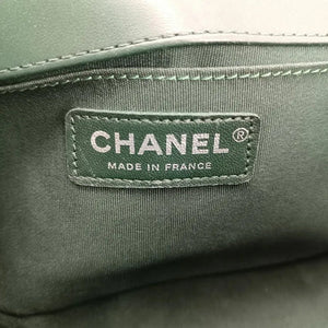 CHANEL Boy Green Lambskin Flap Bag