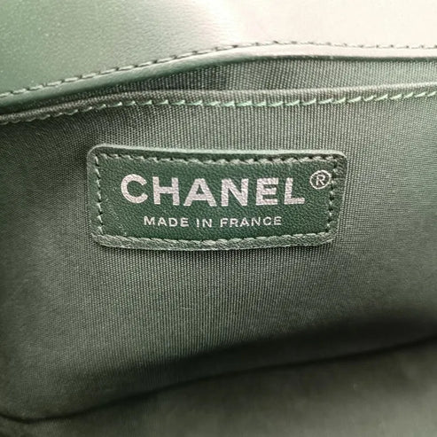 Load image into Gallery viewer, CHANEL Boy Green Lambskin Flap Bag
