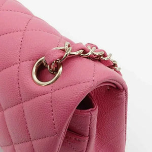 CHANEL Pink Caviar 23cm Double Flap Bag