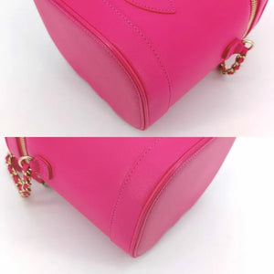 CHANEL Pink Lambskin Vanity Case Bag