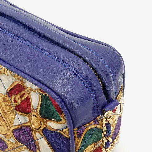 将图片加载到图库查看器，CHANEL Vinatge Blue Satin Mini Bag
