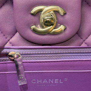 CHANEL Vintage Purple Lambskin Classic Flap Bag