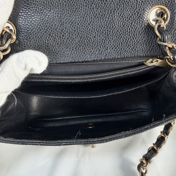 将图片加载到图库查看器，CHANEL Black Caviar Mini Classic Square Flap Bag
