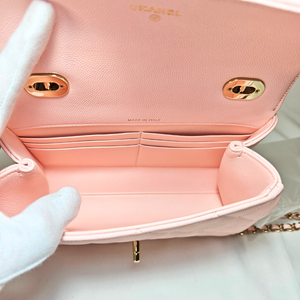 CHANEL Light Pink Quilted Top 2-Way Flap Bag