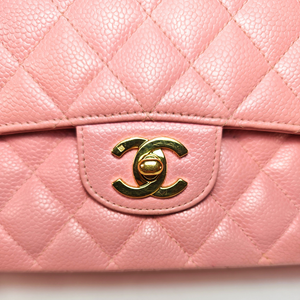 CHANEL サクラピンク キャビアスキンレザー フラップバッグ 25