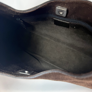 GUCCI  Brown Suede Moon  Shoulder Bag