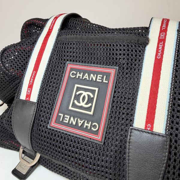이미지를 갤러리 뷰어에 로드 , CHANEL Sport Line Vintage Black Mesh Shoulder Bag 2007
