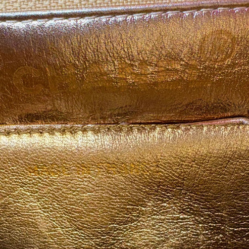 将图片加载到图库查看器，CHANEL Vintage Gold Lambskin 20cm Mini Square Flap Bag
