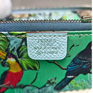 HERMES Wallet Azap Silk in Compact Blue Brume