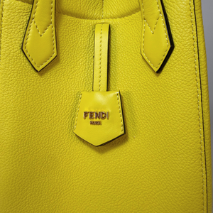 FENDI Origami Mini Yellow Leather Shoulder Bag 2023