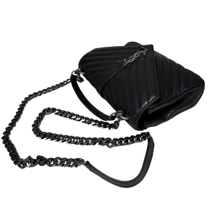 Yves Saint Laurent YSL Black Matelasse Leather Medium Collage Bag