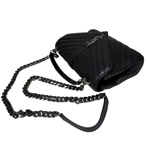 Load image into Gallery viewer, Yves Saint Laurent YSL Black Matelasse Leather Medium Collage Bag
