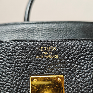 HERMES Birkin 35 Togo Leather Black Square O 2011